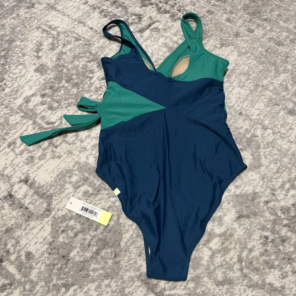 Summersalt The Perfect Wrap One-Piece Seaglass & Seaweed US6